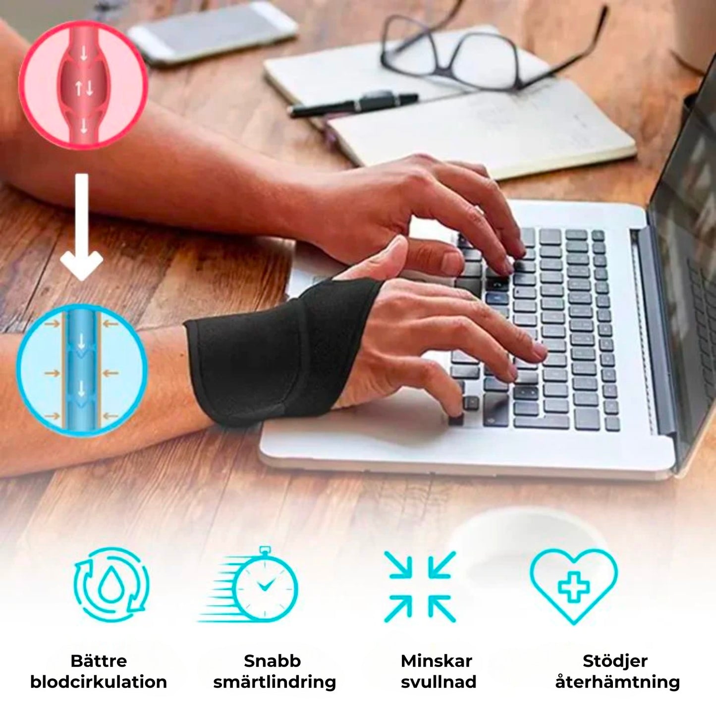 Compression wrist support